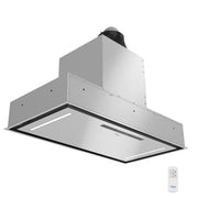 [Scratch] Awoco RH-BQ-CR30 30" Flush Ceiling Mount Insert Island Range Hood, Stainless Steel 4 Speeds 700 CFM, 6” Round Vent LED Lights Remote Control