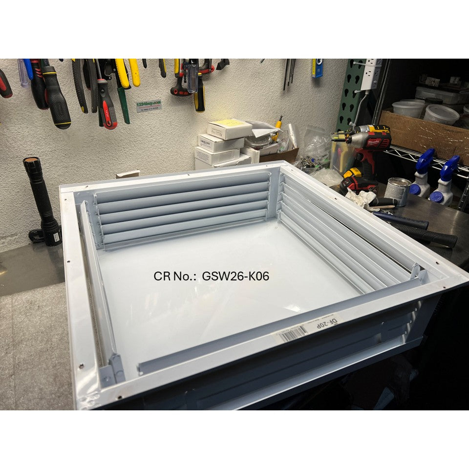 [Refurbished] GSW DF-20P 20" White Powder Coated 4-Way Adjustable Metal Diffuser for Evaporative/Swamp Cooler, 22” x 22" Mounting Edge (20"x20"x6")