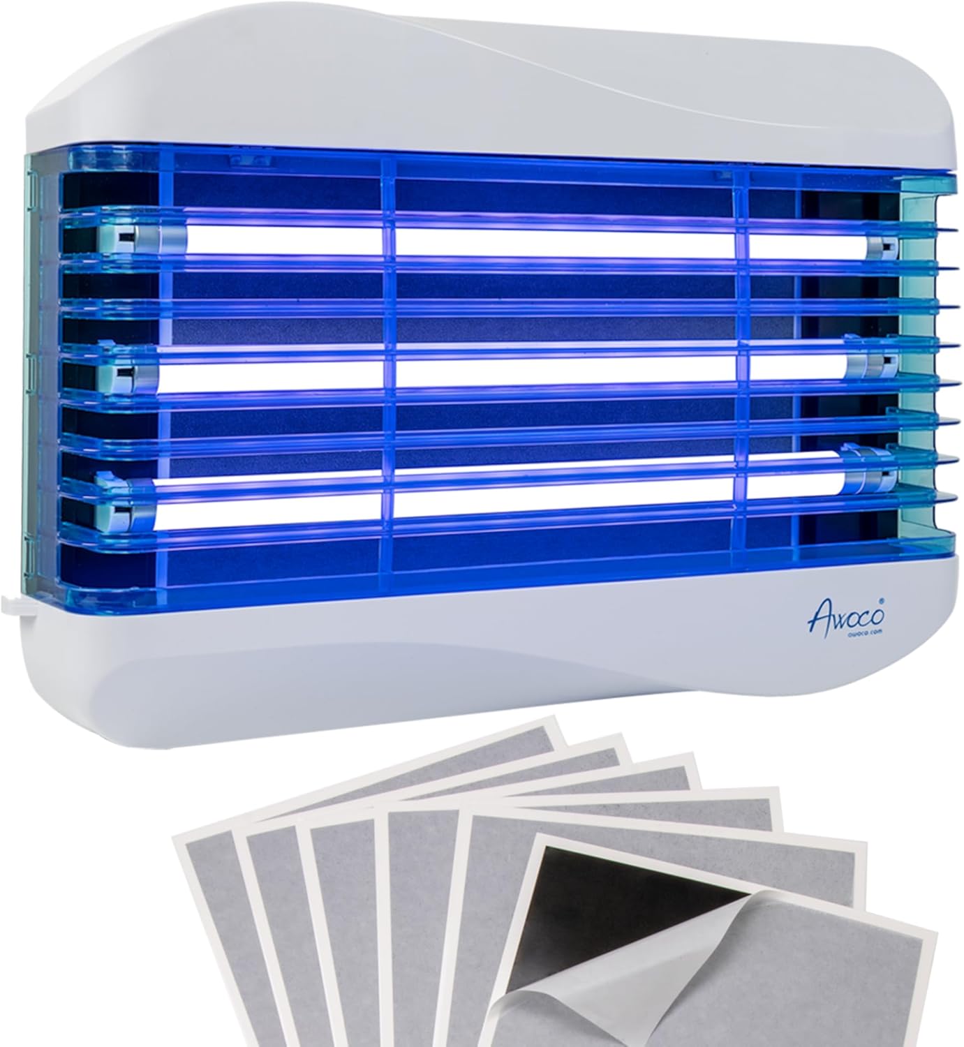[Good] Awoco FT-3W45C-CRB 15W 100V-240V Wall Mount Sticky Fly Trap Lamp With 6 Glue Boards