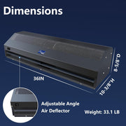 [Scratch] Awoco FM1509-BLK 36” Black Super Power 2 Speeds 1200 CFM Commercial Indoor Air Curtain, UL Certified, 120V Unheated with an Easy-Install Magnetic Switch