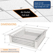 [Refurbished] GSW DF-24P 24” White Powder Coated 4-Way Adjustable Air Diffuser for Evaporative Swamp Cooler, 26” x 26" Mounting Edge (24"x24"x6")