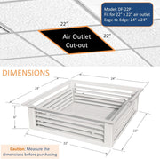 [Refurbished] GSW DF-22P 22" White Powder Coated 4-Way Adjustable Metal Diffuser for Evaporative/Swamp Cooler, 24” x 24" Mounting Edge (22"x22"x6")