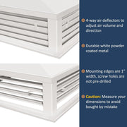 [Refurbished] GSW DF-20P 20" White Powder Coated 4-Way Adjustable Metal Diffuser for Evaporative/Swamp Cooler, 22” x 22" Mounting Edge (20"x20"x6")