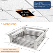[Refurbished] GSW DF-20S 20” Stainless Steel 4-Way Adjustable Air Diffuser for Evaporative Swamp Cooler, 22” x 22" Mounting Edge (20"x20"x6")