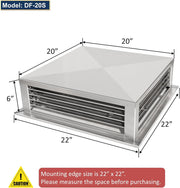 [Refurbished] GSW DF-20S 20” Stainless Steel 4-Way Adjustable Air Diffuser for Evaporative Swamp Cooler, 22” x 22" Mounting Edge (20"x20"x6")
