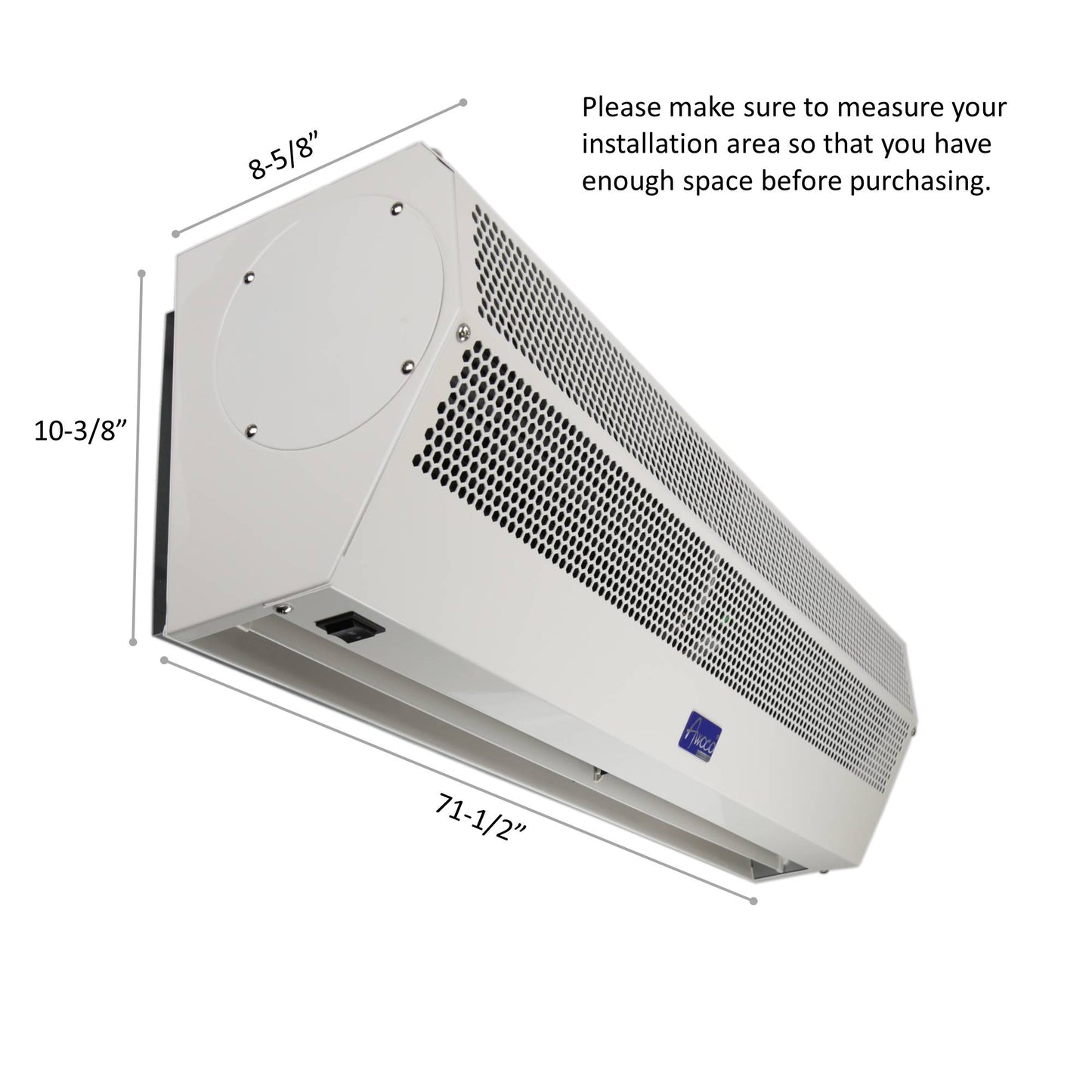 [Dent] Awoco FM1518-M 72” Super Power 2 Speeds Indoor Air Curtain, UL Certified, 120V Unheated With An Easy-Install Magnetic Switch