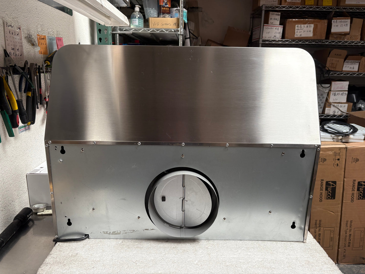 [Used] Awoco RH-S10-30MS Under Cabinet Supreme 7” High Stainless Steel Range Hood, 4 Speeds with Gesture Sensing Touch Control Panel, 8” Round Top Vent, 1000 CFM with Remote Control & LED Lights