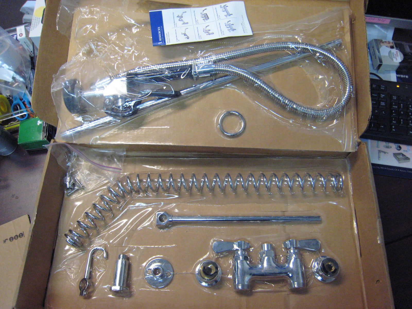 BK Resources BKF-4HDDPR-WB-G OptiFlow Deck Mount Pre-Rinse Assembly Set