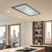 [Scratch] Awoco RH-BQ-CR30 30" Flush Ceiling Mount Insert Island Range Hood, Stainless Steel 4 Speeds 700 CFM, 6” Round Vent LED Lights Remote Control