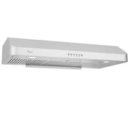 [Used] Awoco RH-R06-42 Rectangle Vent 6" High Stainless Steel Under Cabinet 4 Speeds 900CFM Range Hood with LED Lights (42"W Rear Vent)