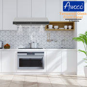 [Dent] Awoco RH-R06-G36 Stainless Steel Under Cabinet 6 Speeds 900 CFM Range Hood with Tempered Glass Touch Panel, LED Lights, Baffle Filters and Oil Collector, 7" High
