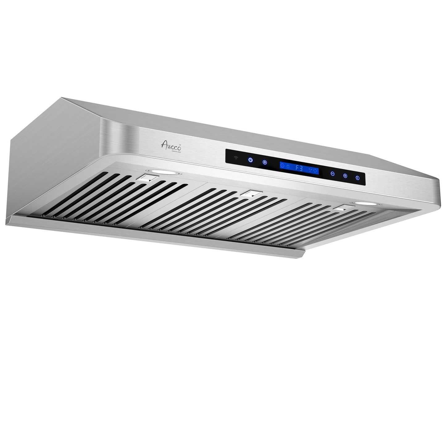 [Dent & Bump] Awoco RH-S10-30S Under Cabinet Supreme 7” High Stainless Steel Range Hood, 4 Speeds, 8” Round Top Vent, 1000CFM, with Remote Control