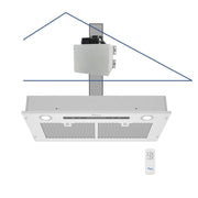 [Refurbished] Awoco RH-IT06-R Ceiling Mount 14-1/2”D Super Quiet Split Stainless Steel Range Hood, 4-Speed, 800 CFM, Mesh Filters, Remote Control with 6” Blower
