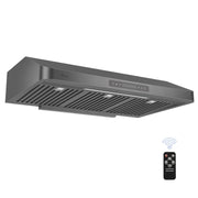 [Dent] Awoco RH-UC7 36” Under Cabinet 7” High Stainless Steel Black Range Hood, 6 Speeds with Gesture Sensing Touch Control