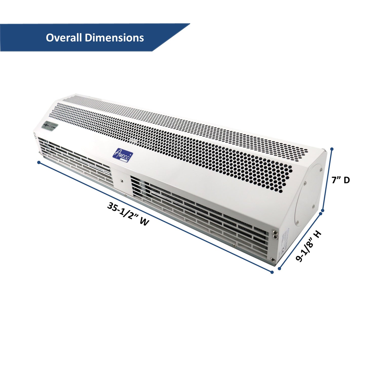 [Scratch] Awoco RM1209H 36" Heated 2 Speeds Commercial Indoor Air Curtain, CE Certified with an Easy-Install Magnetic Door Switch